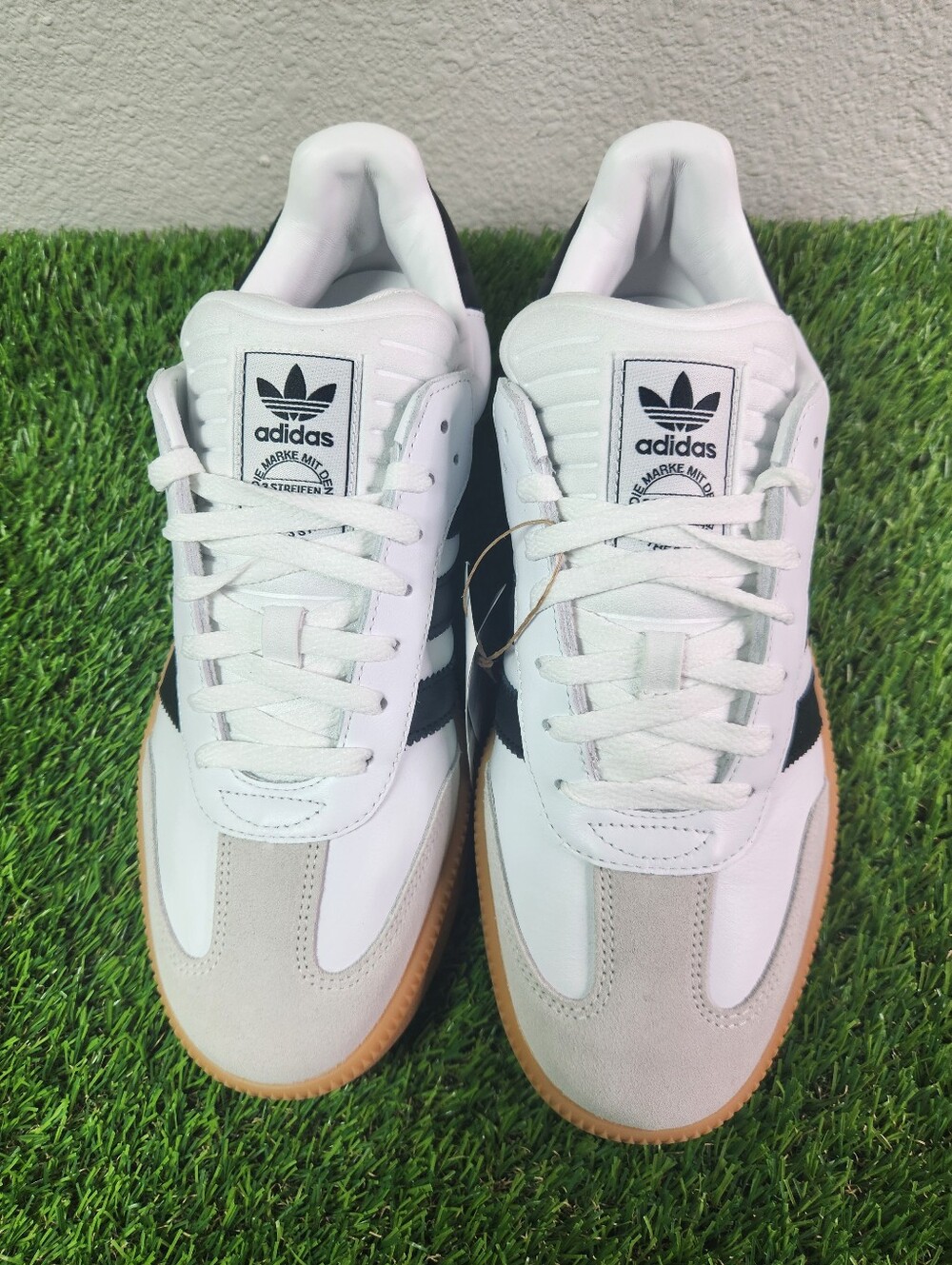 adidas® Women's 12.5 (Men's 11.5) Samba XLG Shoes in Cloud White/Core Black/Gum - Picture 4 of 9